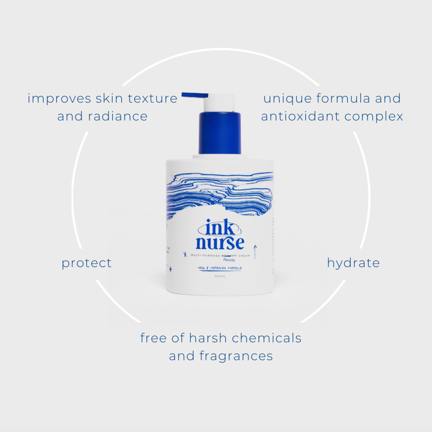 Ink Nurse Tattoo Aftercare & Skin Remedy Cream - 500ML Pump Bottle